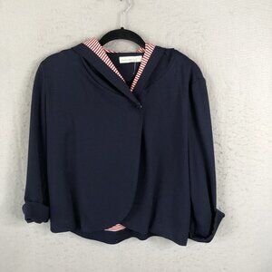 Anna Seravalli Jacket Womens Small US 40 Italy Navy Blue Red Sailor East Coast